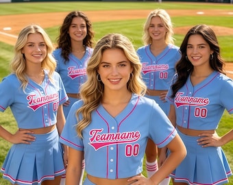 Custom Cropped Baseball Jersey, Personalized Name & Number Shirt, Custom Team Logo Crop Top, Women Game Day Jersey, Trendy Baseball Outfit