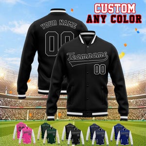 Custom Sequin Baseball Jacket, Personalized Name & Number Varsity Jacket, Sparkly Team Logo Jacket, Men Women Custom Sports Jacket