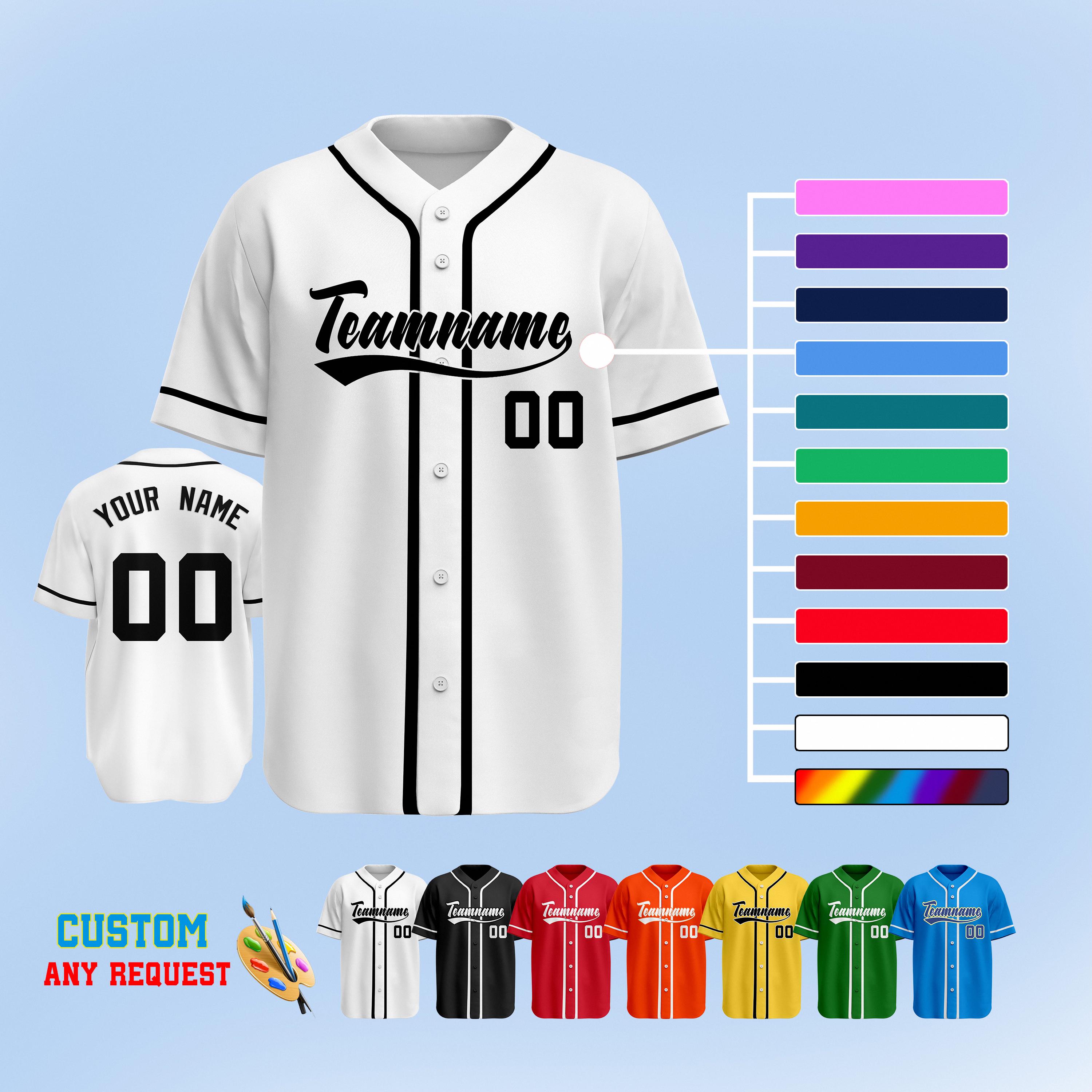 Custom Baseball Jersey, Personalized Name Number Team Logo Uniform
