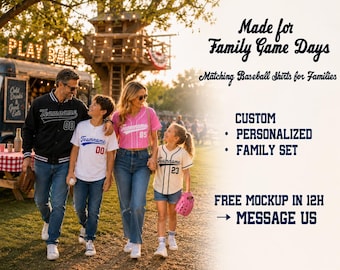 Matching Family Shirts, Baseball Game Day Outfit, Custom Family Team Shirts, Personalized Baseball Mom Dad Kids Jersey