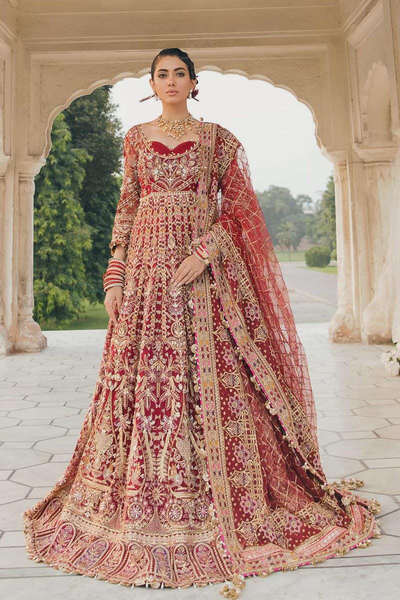 slim fit dress slacks Gold and Red Bridal Dress Pakistani in Lehenga Gown Style Large