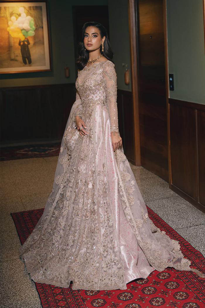 elegant bridal dresses pakistani Ice Blue Pakistani Bridal Dress, Heavy Embroidered Wedding Dress, Formal Wedding Dress