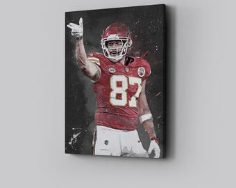 Travis Kelce Wall Art Kansas City Chiefs Poster Voetbal Canvas NFL-speler Doek Sport Home Decor L179 Verjaardagscadeau