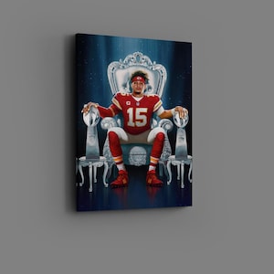 Patrick Mahomes Wall Art Kansas City Chiefs Poster Football Canvas NFL Player Canvas Print Sports Home Decor R59 Christmas Gift
