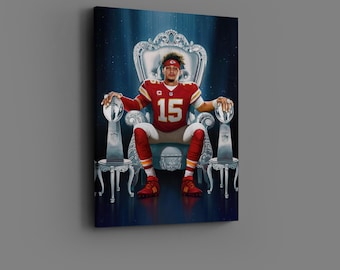 Patrick Mahomes Wall Art Kansas City Chiefs Poster Football Canvas NFL Player Canvas Print Sports Home Decor R59 Birthday Gift