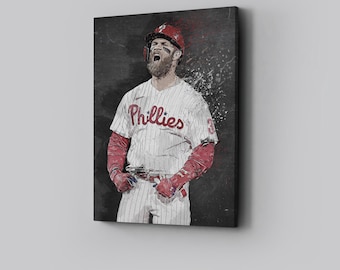 Bryce Harper Wall Art Philadelphia Phillies Poster Baseball Canvas MLB Player Canvas Print Sports Home Decor L5 Gift