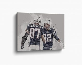 Tom Brady Rob Gronkowski Wall Art New England Patriots Poster Football Leinwand NFL Player Leinwand Druck Wohnkultur R79 Geburtstagsgeschenk