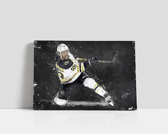 David Pastrnak Wall Art Boston Bruins Poster Hockey Canvas NHL Player Canvas Print Sports Home Decor L38 Birthday Gift