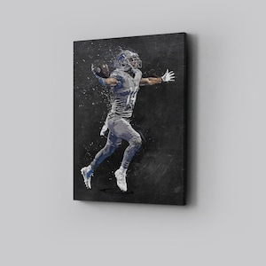 Amon-Ra St. Brown Wall Art Detroit Lions Poster Football Canvas NFL Player Canvas Print Sports Home Decor L133 Christmas Gift