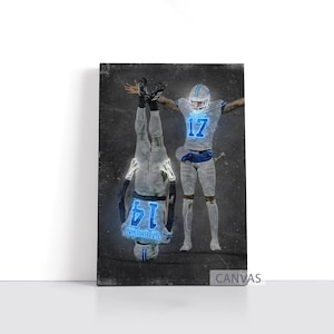 Amon-Ra St. Brown Wall Art Detroit Lions Poster Football Canvas NFL Player Canvas Print Sports Home Decor R67 Christmas Gift