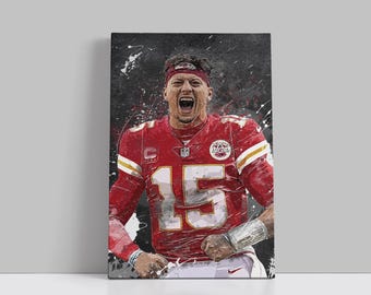 Patrick Mahomes Wall Art Kansas City Chiefs Poster Football Canvas NFL Player Canvas Print Sports Home Decor L171 Birthday Gift