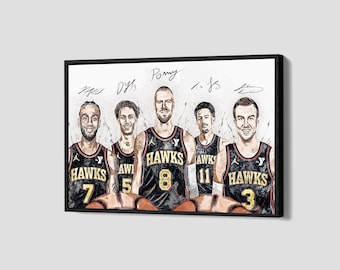 Atlanta Hawks Wall Art Trae Young Poster Basketball Canvas NBA Player Canvas Print Sports Home Decor R12 Gift