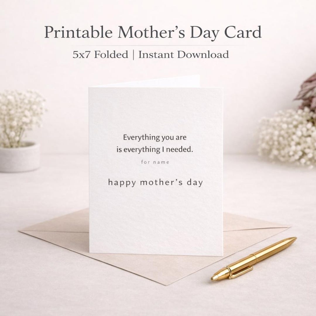 Printable Mother’s Day Card | 5x7 Folded | Editable Canva Design ...