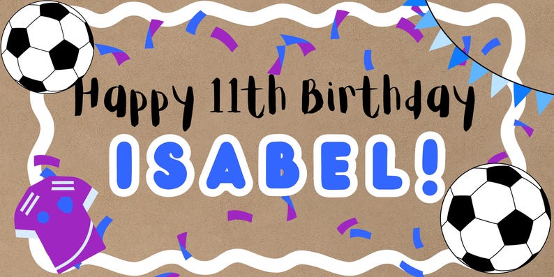 Soccer Birthday Banner - Etsy