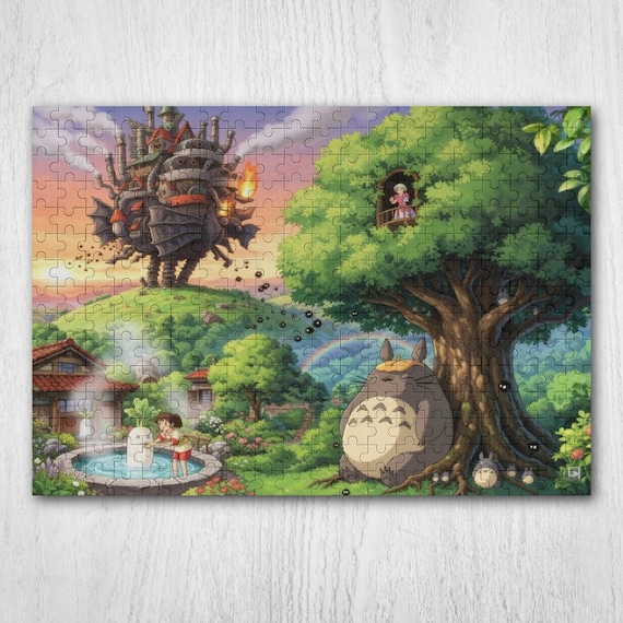 Totoro, Spirited Away, Howls Moving Castle Jigsaw Puzzle - Studio Ghibli Fans - Limited Anime Decor