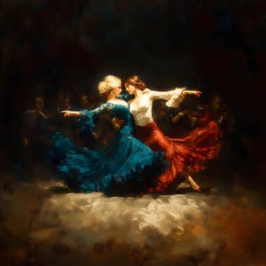 Flamencoduett – Uttrycksfull väggkonst med dans (digital nedladdning)