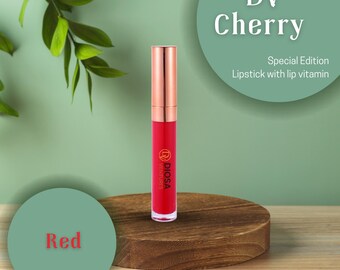 Cherry Red Matte Liquid Lipstick: Long-Lasting High Pigment Color
