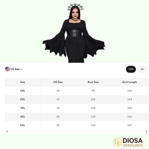 Plus Size Halloween Dress: Batwing Sleeve Witch Costume (1XL-5XL) bild 9