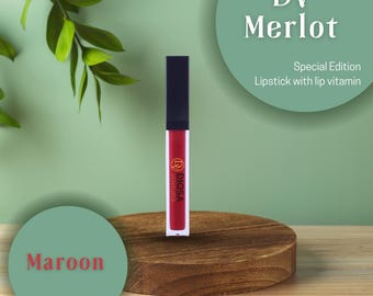 DV Merlot Maroon Liquid Lipstick: High Pigment, Long Lasting Wine Red