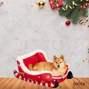 Cat bad Christmas Pet Bed – Removable Washable Plush Cat & Dog Sofa | Warm Winter Nest with Non-Slip Base | Indoor Outdoor Holiday Pet Bed