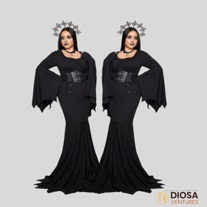 Plus Size Halloween Dress: Batwing Sleeve Witch Costume (1XL-5XL) bild 6