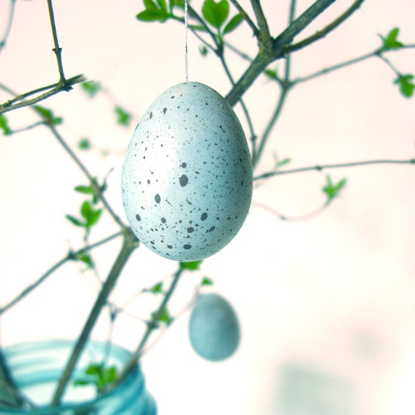 3 Robin Egg ornaments, Easter Tree ornament, Bird nest egg ornaments, Spring ornaments