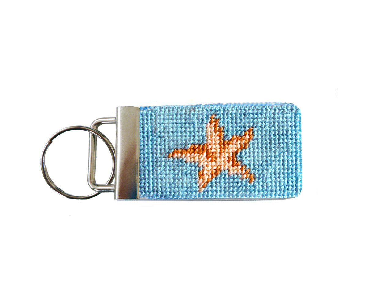 Needlepoint Kit Starfish Key Fob With Monogram Option Etsy