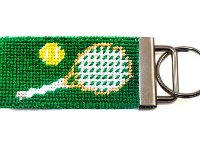 Needlepoint Kit Tennis Key Fob With Monogram Option Etsy