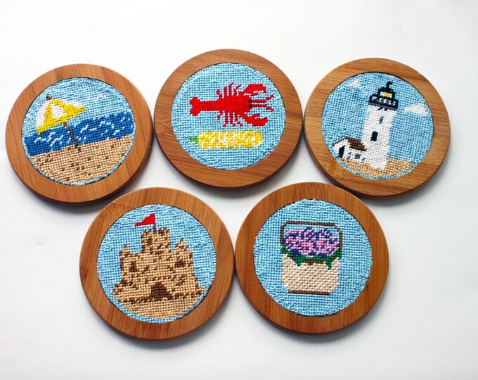 Needlepoint Kit Coasters With Holder Etsy