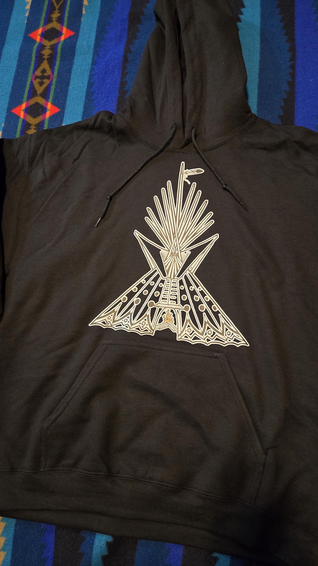 Teepee Hoodie - NAC, Peyote, Hand-drawn Native American Church Design ...