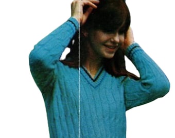 1960s Cable Patterned Dress knitting pattern (PDF download)