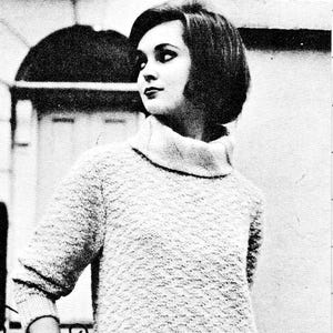 Stickmönster för damtröja med barnvagn från 1960-talet (PDF-nedladdning)