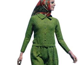 1970s Casual Long-Sleeved Dress knitting pattern (PDF download)