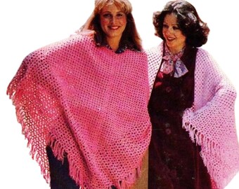 1970s Lady's Shawl and Poncho crochet patterns (PDF download)