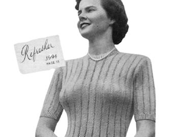 Modello per maglione a maniche corte "Refresher" anni '40 (download in PDF)