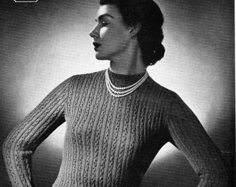 1940s "Legato" short or long-sleeved jumper pattern (PDF download)