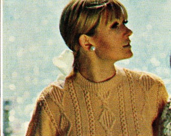 Modèle de tricot de pull Aran des années 1960 (téléchargement PDF)