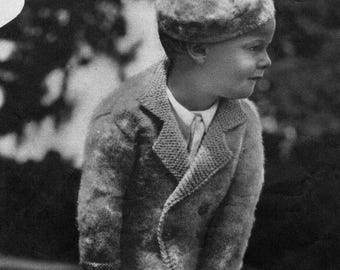 1930s Boy's Coat, Gaiters and Beret knitting pattern (PDF download)