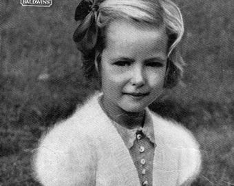 1950s Girls Bolero "Shalimar" knitting pattern, PDF download