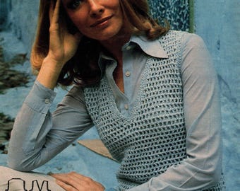 1970s Lady's Vest crochet pattern (PDF download)