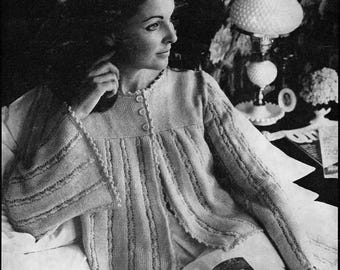 1960s Lacy Bed Jacket knitting pattern (PDF download)