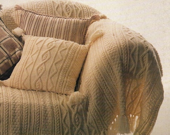 Aran Rug and Cushion knitting pattern (PDF download)