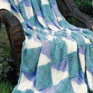 Springtime Patchwork Throw Rug knitting pattern (PDF download)