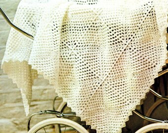 1970s Baby's Shawl Crochet Pattern (PDF download)