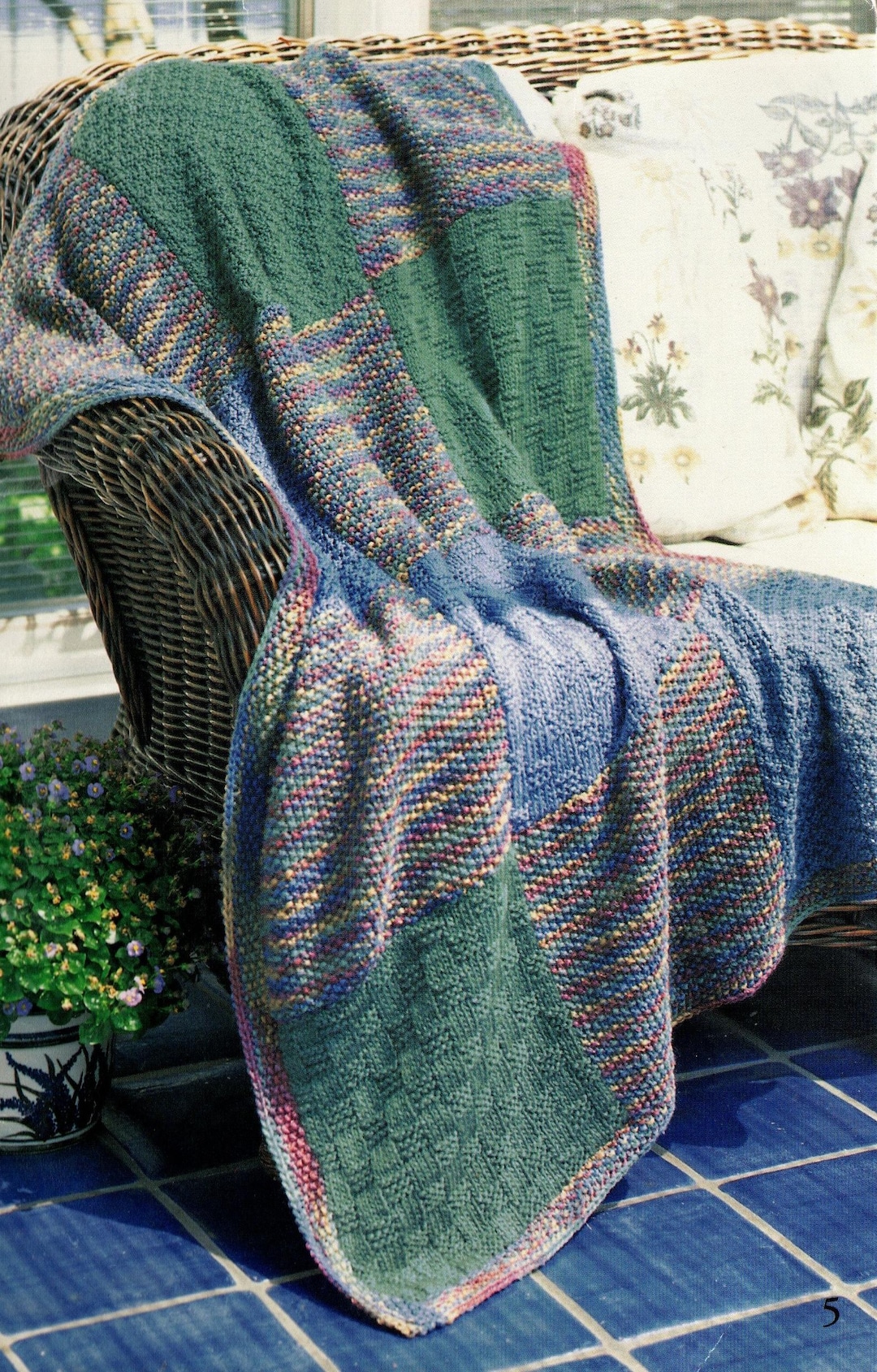 Garden Hues Throw Rug Knitting Pattern (PDF Download) - Etsy