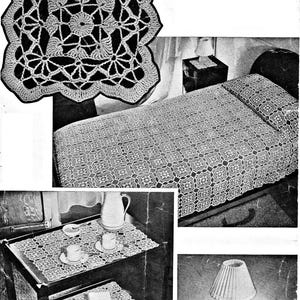 Virkmönster för spaljéöverkast, lampmatta och vagnsmatta från 1940-talet (PDF-nedladdning)
