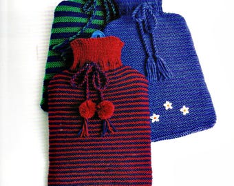Garter Stitch Hot Water Bottle Cover knitting pattern  (PDF download)