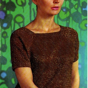 1960s Ladies' Short-Sleeved Cocktail Sweater knitting pattern (PDF download)