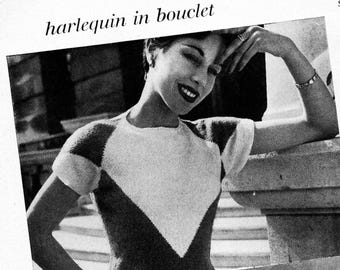 1950s Harlequin short-sleeved jumper pattern (PDF download)