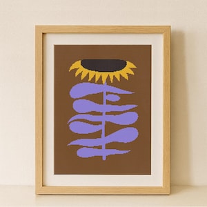 Floral Cross Stitch Pattern: Hello Sunshine Sunflower Design (PDF Download)